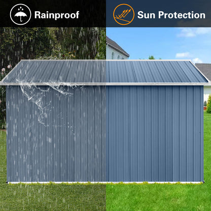 10'x12' Garden Sheds Outdoor Storage Sheds - Blue