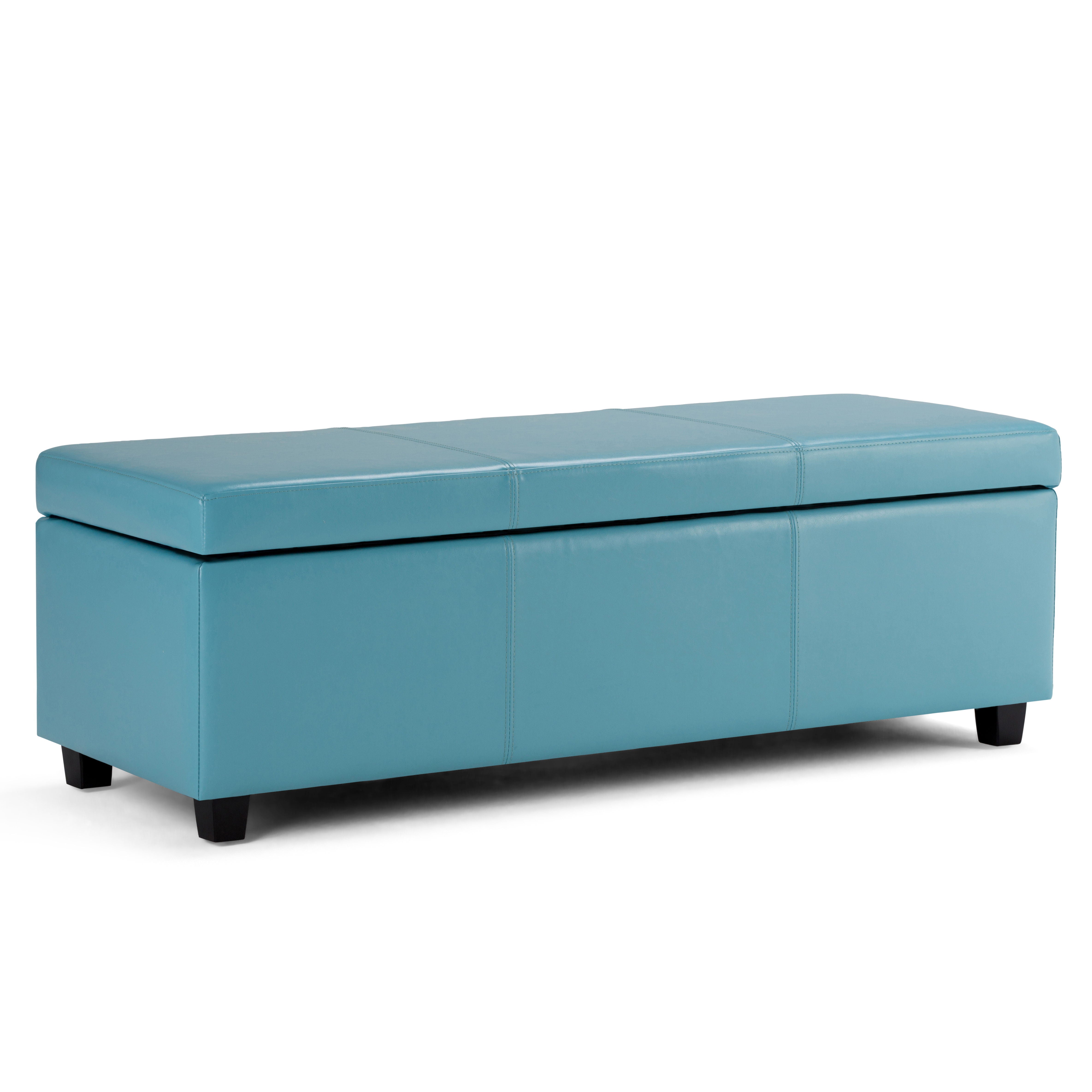 Avalon - Storage Ottoman Bench - Soft Blue