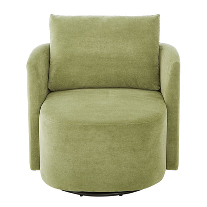 360ÔøΩÔøΩ Swivel Chair, Accent Barrel Armchair, Upholstered With Curved Design - Green