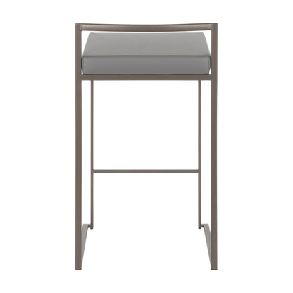 Fuji - Industrial Stackable Counter Stool (Set of 2) - Gray