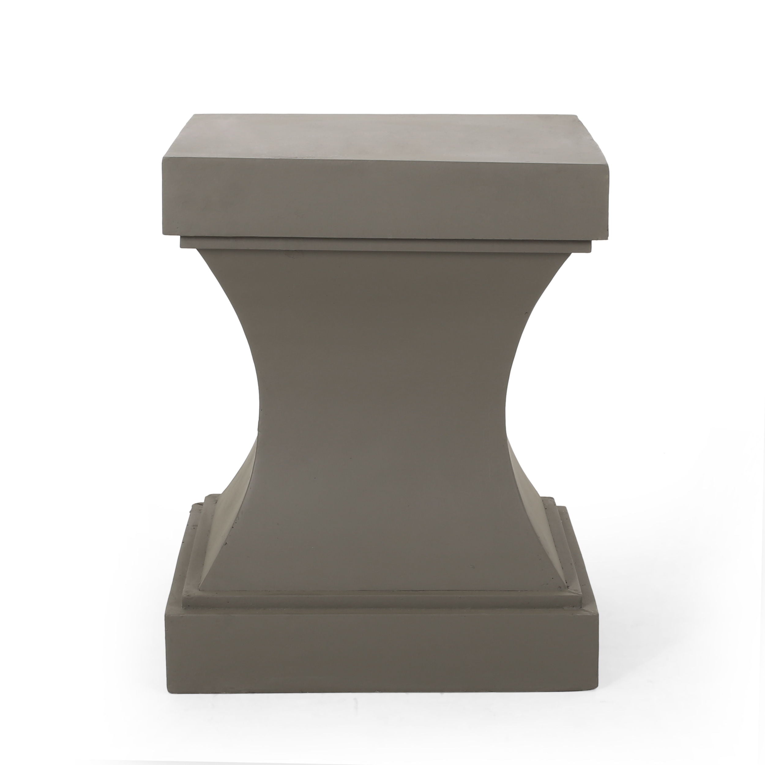 Modern Athena Side Table With Pedestal Design - Light Gray