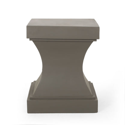 Modern Athena Side Table With Pedestal Design - Light Gray