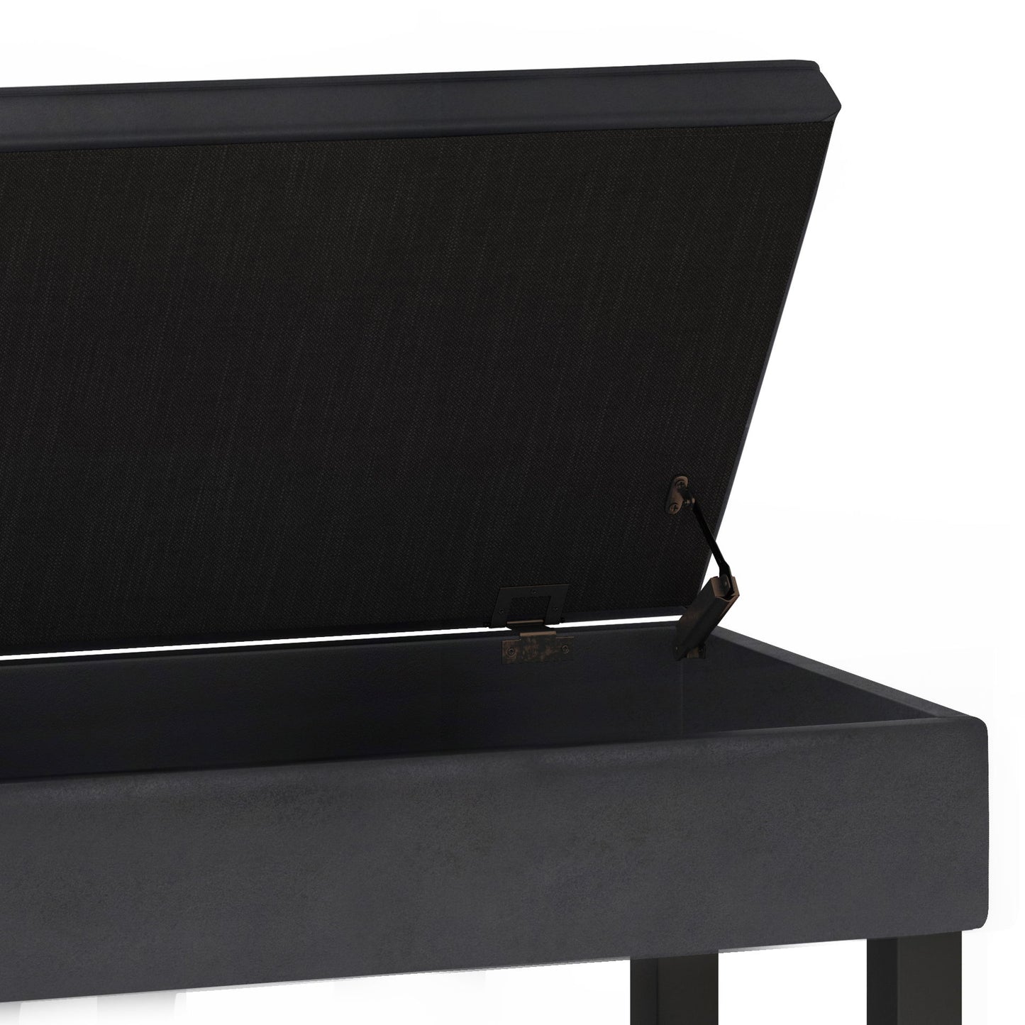Cosmopolitan - Storage Ottoman Bench With Open Bottom - Distressed Black