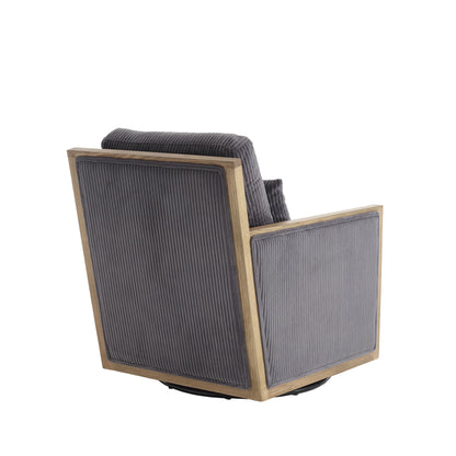 Swivel Barrel Chair, Comfy Accent Sofa Chair With 360 Degree Rotation And Hardwood Frame - Dark Gray
