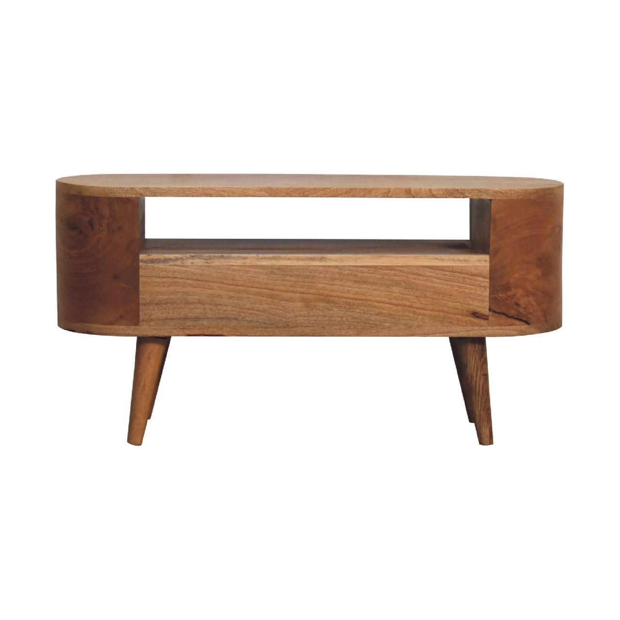 Mini Rounded Entertainment Unit - Oak