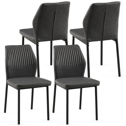 Dining Chairs Living Room Chair Modern Kitchen Armless Side Chair With Metal Legs (Set of 4) - Dark Gray