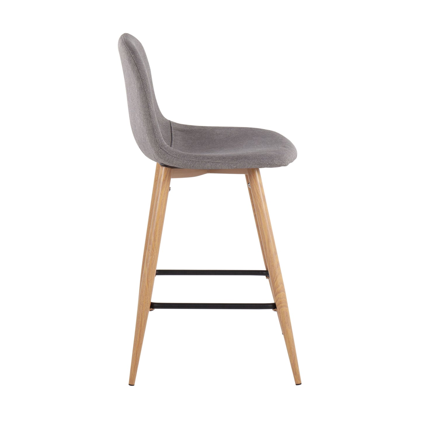 Pebble - Mid-Century Modern Counter Stool (Set of 2) - Natural / Charcoal