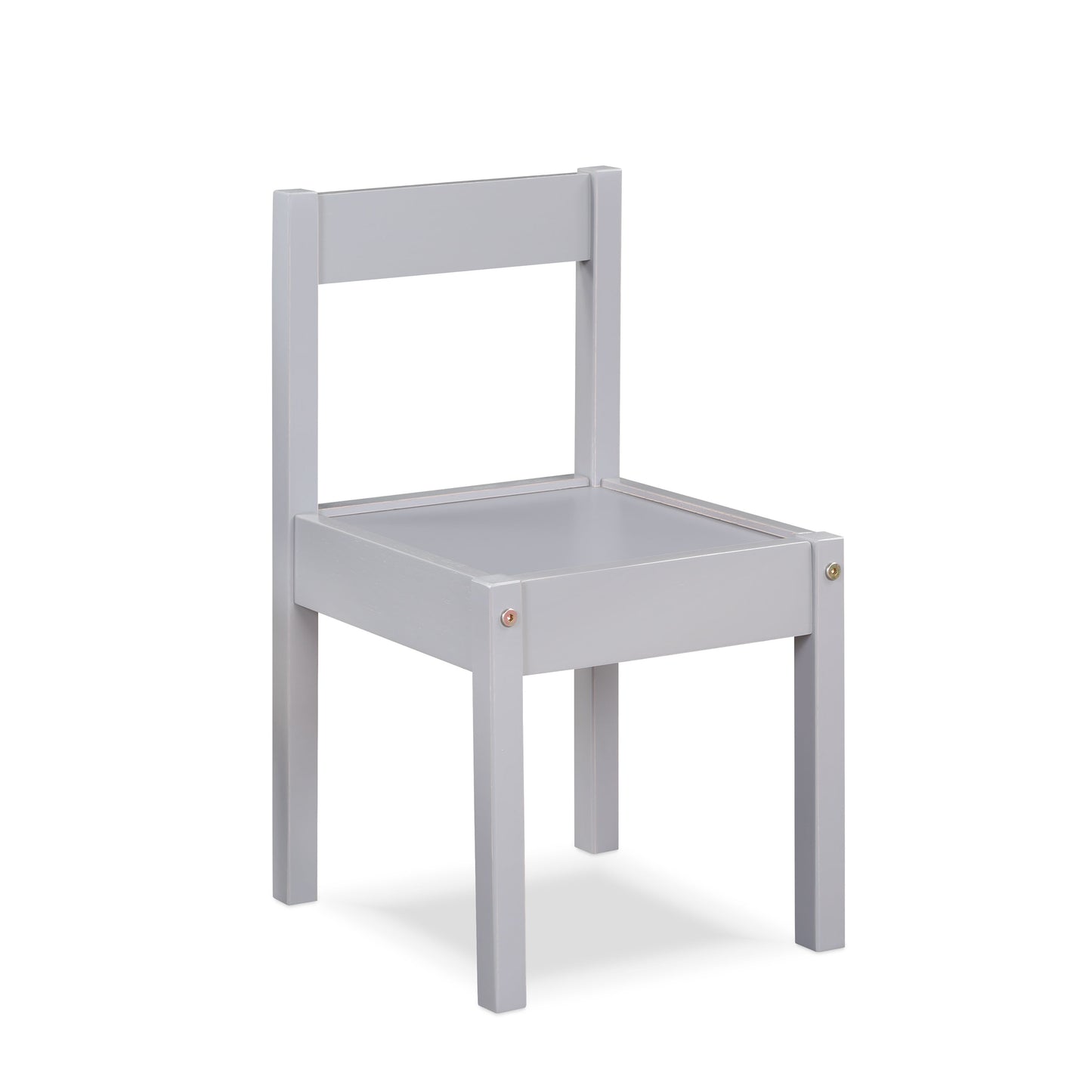 Della - 3-Piece Solid Wood Kids Table & Two Chair Set - Gray