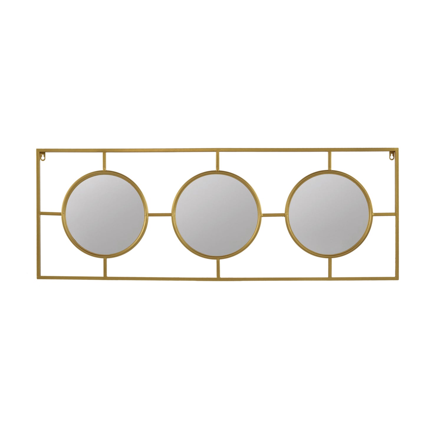 3 Mirror Piece Wall Mirror InRectangular Frame, Home Wall Decor For Bedroom Living Room - Gold