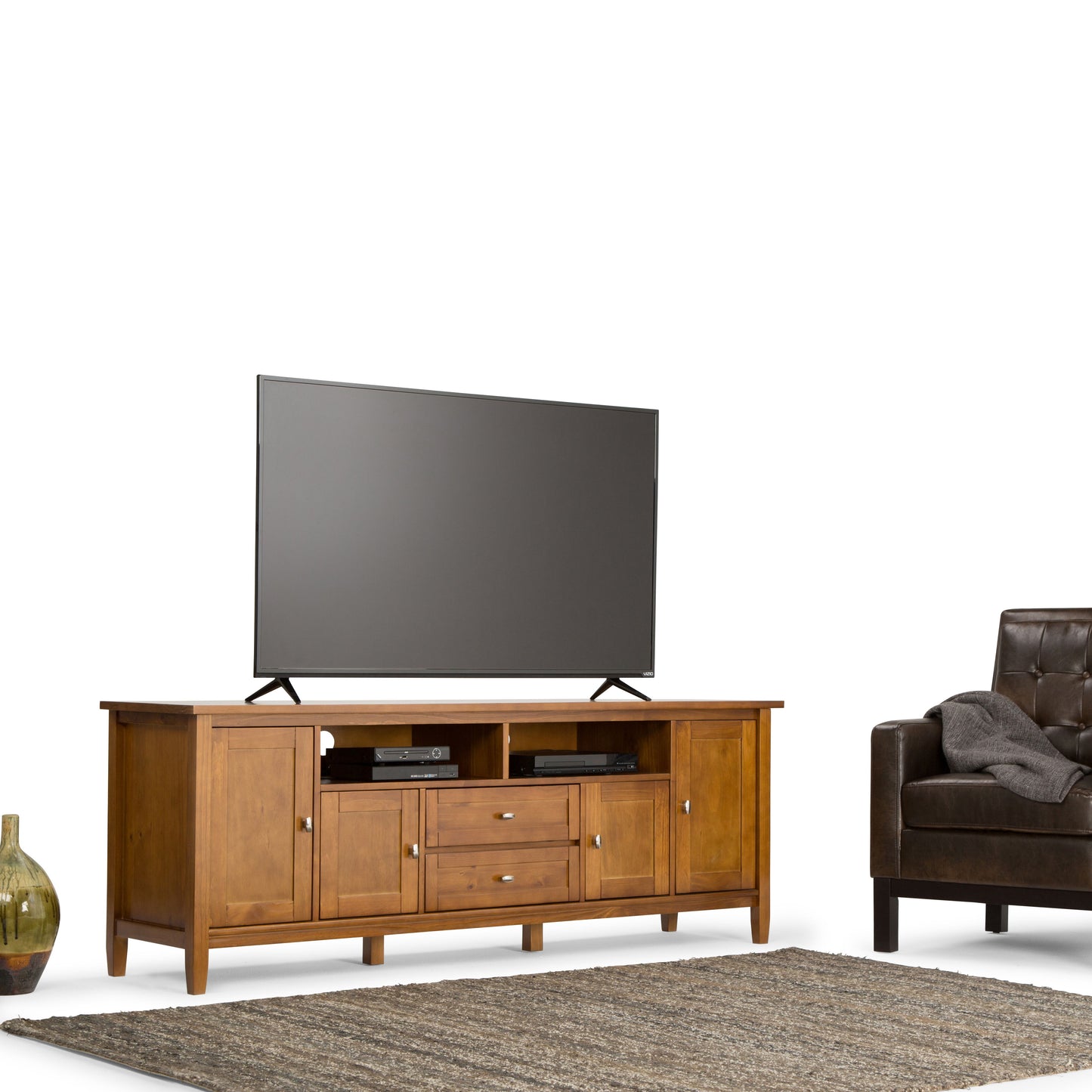 Warm Shaker - TV Media Stand - Light Golden Brown