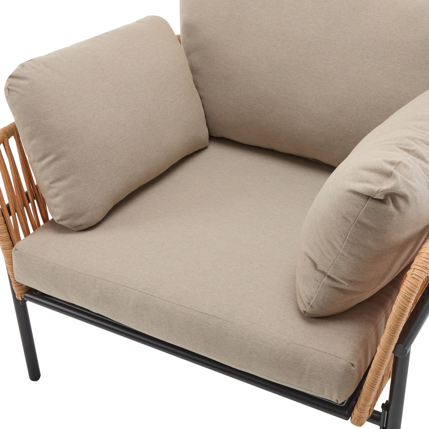 Lounge Chair With Cushions For Natural And Modern Spaces - Beige / Natural