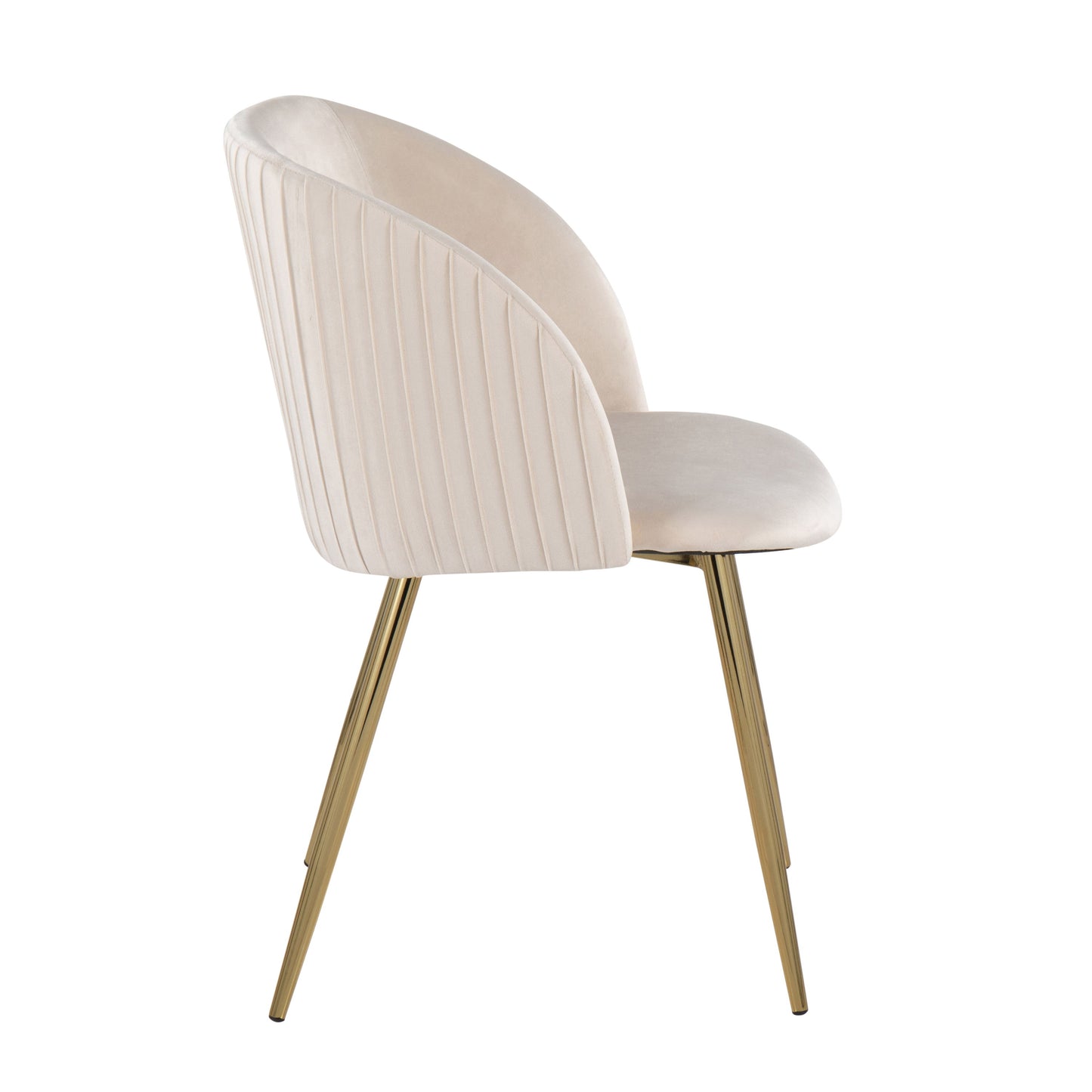 Fran - Pleated Contemporary Chair (Set of 2) - Gold / Pleated White