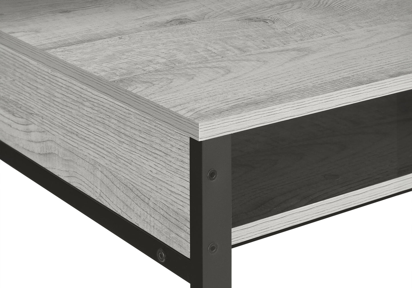Computer Desk, Home Office, Standing, Storage Shelves, Laptop, Contemporary & Modern - Gray
