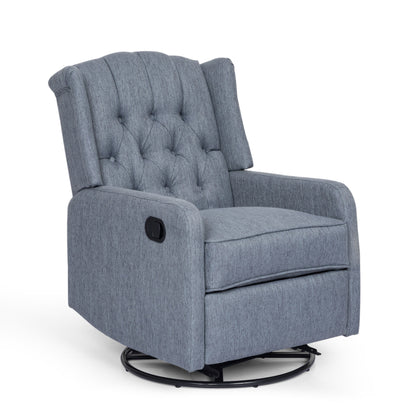Classic Design, Manual Recliner Chair With 360 Degree Swivel - Charcoal