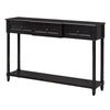 Console Table Sofa Table With Drawers For Entryway With Projecting Drawers And Long Shelf - Espresso