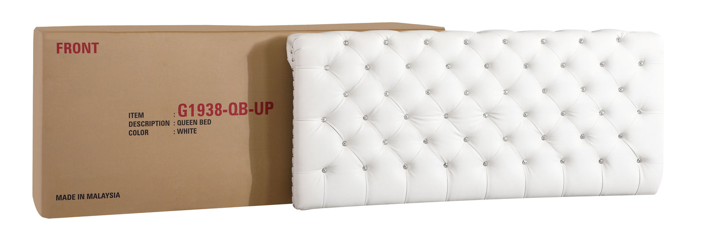 Tufted Transitional Upholstered Bed - White