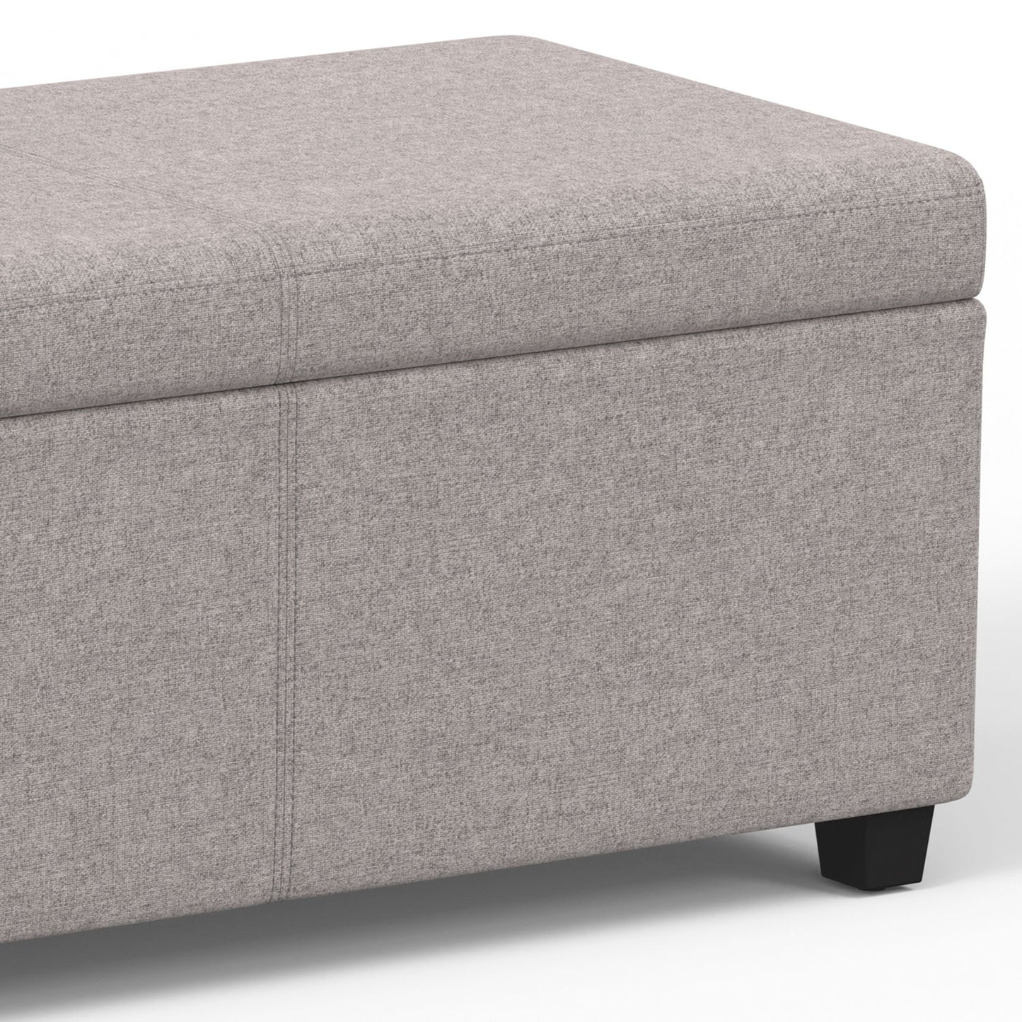 Avalon - Extra Large Storage Ottoman Bench - Cloud Gray