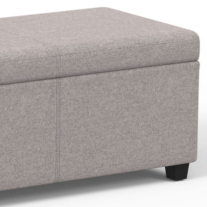 Avalon - Extra Large Storage Ottoman Bench - Cloud Gray