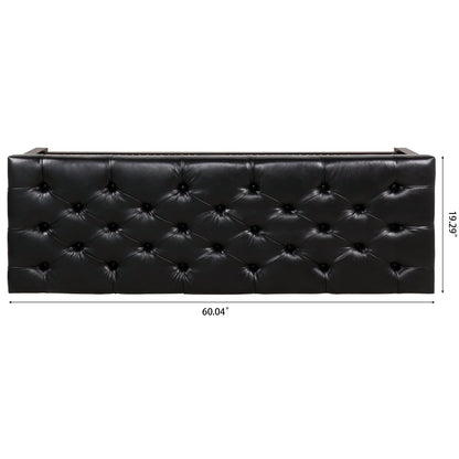 Wooden Base Upholstered Bench For Bedroom For Entryway - Black