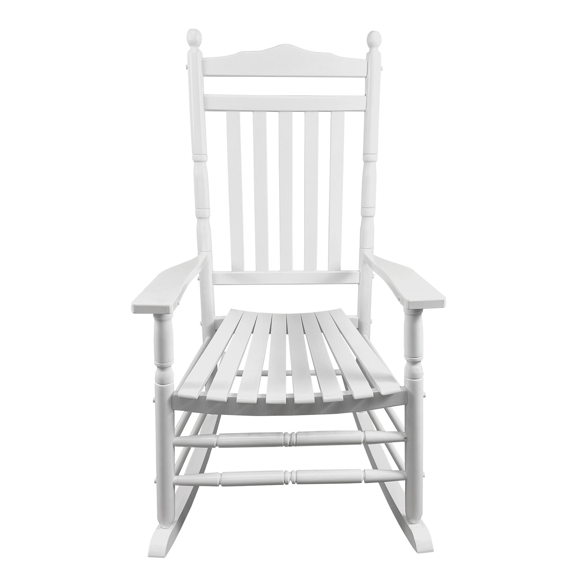 Balcony Porch Wood Adult Rocking Chair - White