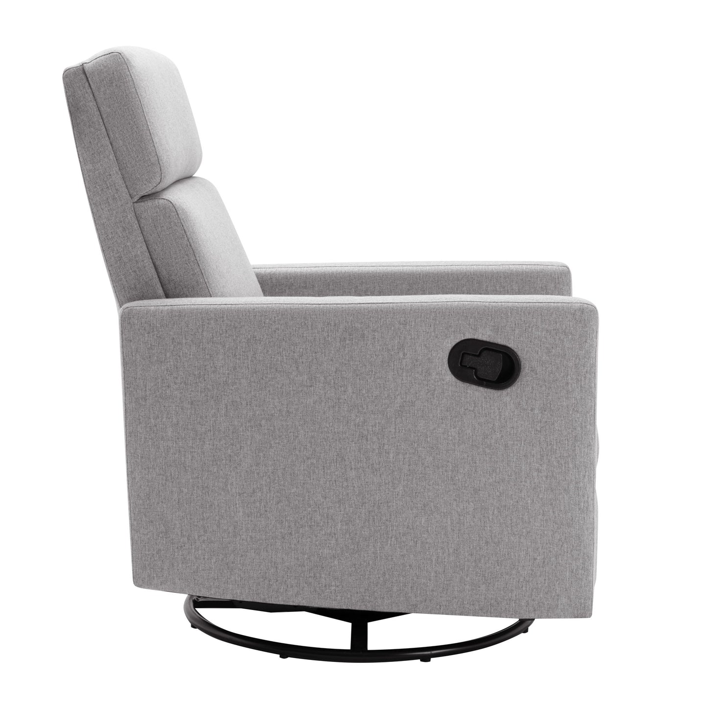 Modern Upholstered Rocker Nursery Chair Plush Seating Glider Swivel Recliner Chair - Gray