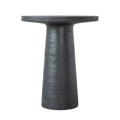 Round Side Table With Pedestal Base - Black