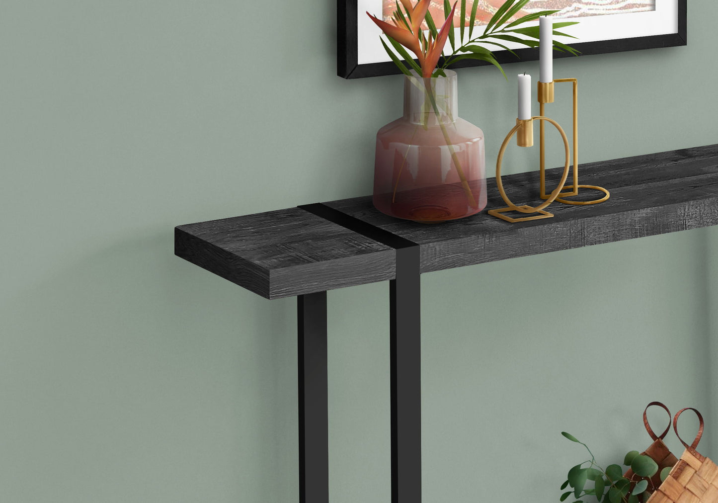 Accent Console Table For Entryway, Contemporary - Black