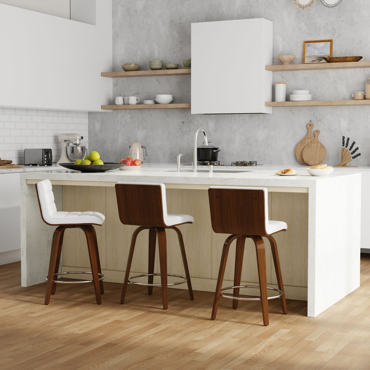 Roland - Swivel Counter Height Stool - White