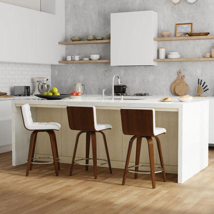 Roland - Swivel Counter Height Stool - White