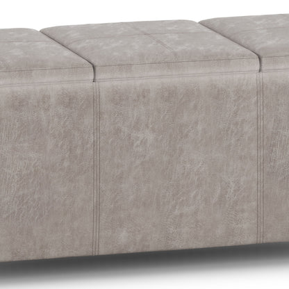Avalon - Storage Ottoman - Distressed Gray Taupe