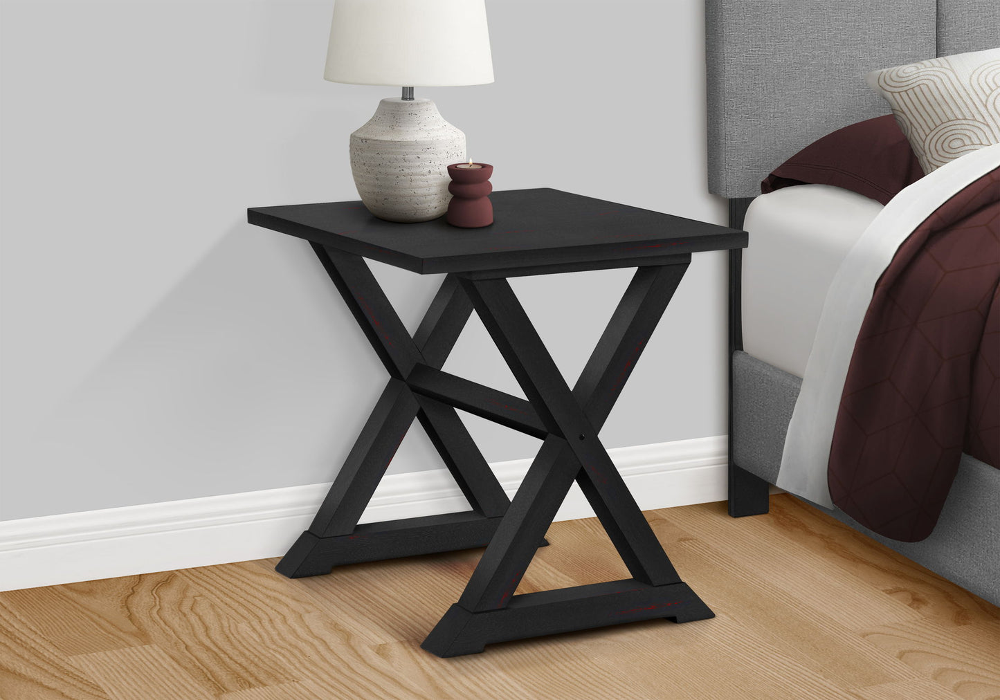 Accent End Table, Square, Transitional - Black