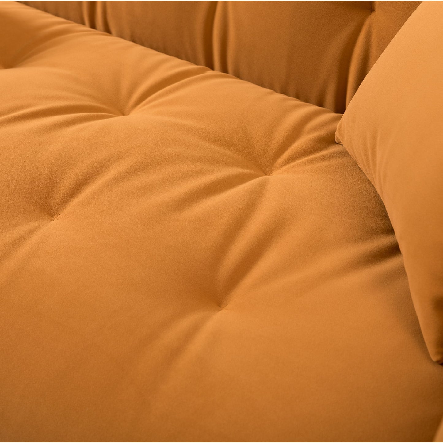 Retro Medieval Style Sofa With Roll Arms And Throw Pillows - Orange
