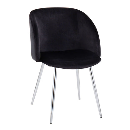 Fran - Contemporary Chair (Set of 2) - Chrome / Black