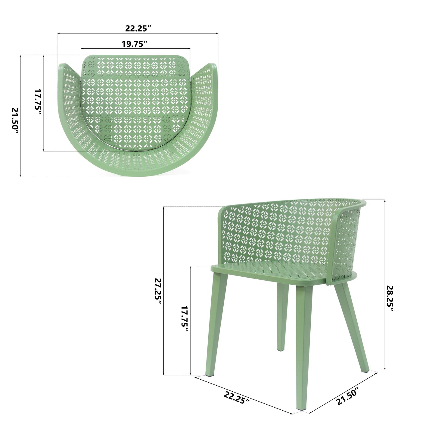 Milan - Outdoor Dining Chair (Set of 2) - Green