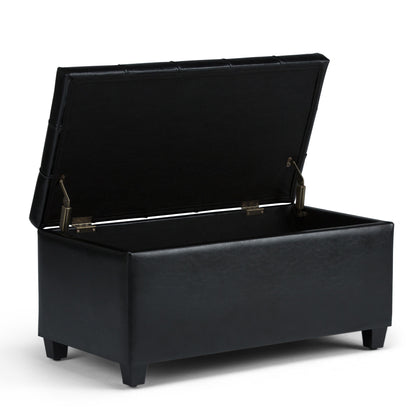 Sienna - Storage Ottoman Bench - Midnight Black