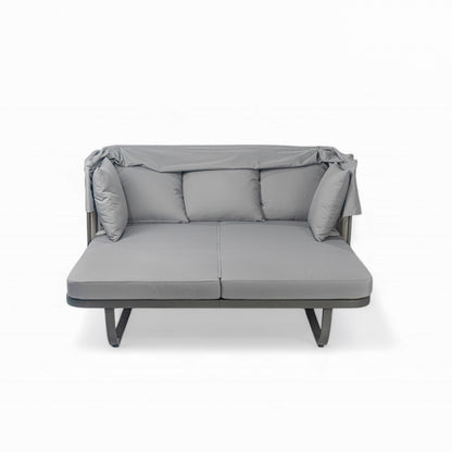 Outdoor Patio Daybed Rattan Daybed Outdoor Sunbed With Detachable Pillows For Patio, Backyard, Pool - Gray
