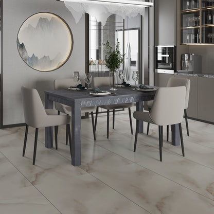 Albany - Solid Wood Dining Table For 6, Small Kitchen And Breakfast Table - Gray