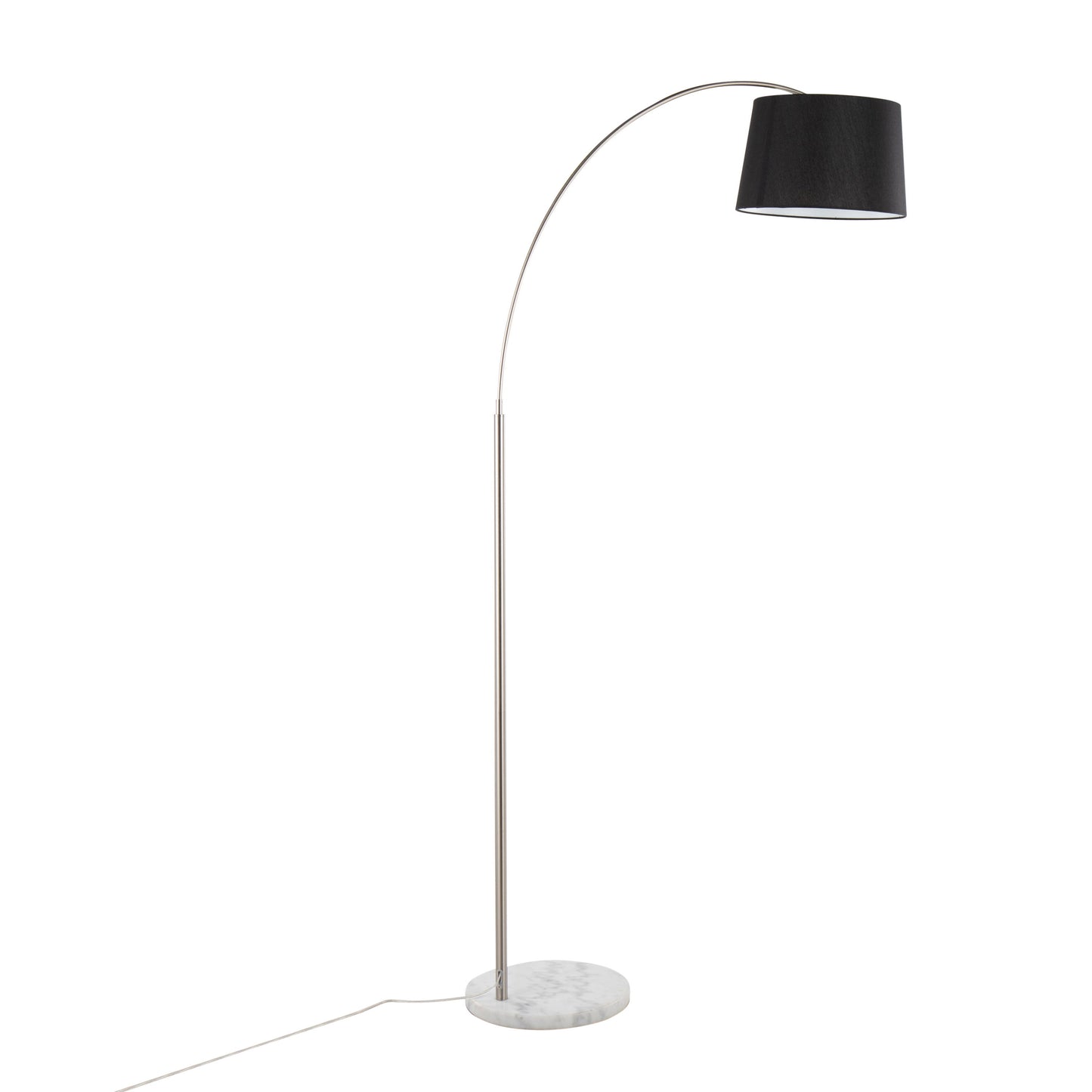 March - Contemporary Floor Lamp - Nickel / Black