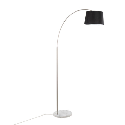 March - Contemporary Floor Lamp - Nickel / Black