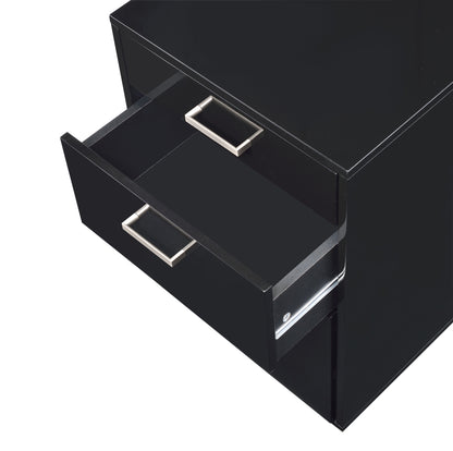 Coleen - High Gloss Cabinet - Black / Chrome