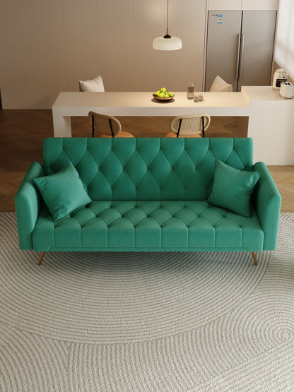 Convertible Double Folding Living Room Sofa Bed - Green