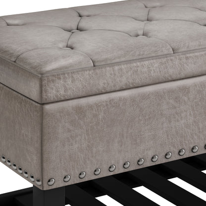 Lomond - Storage Ottoman Bench - Distressed Gray Taupe