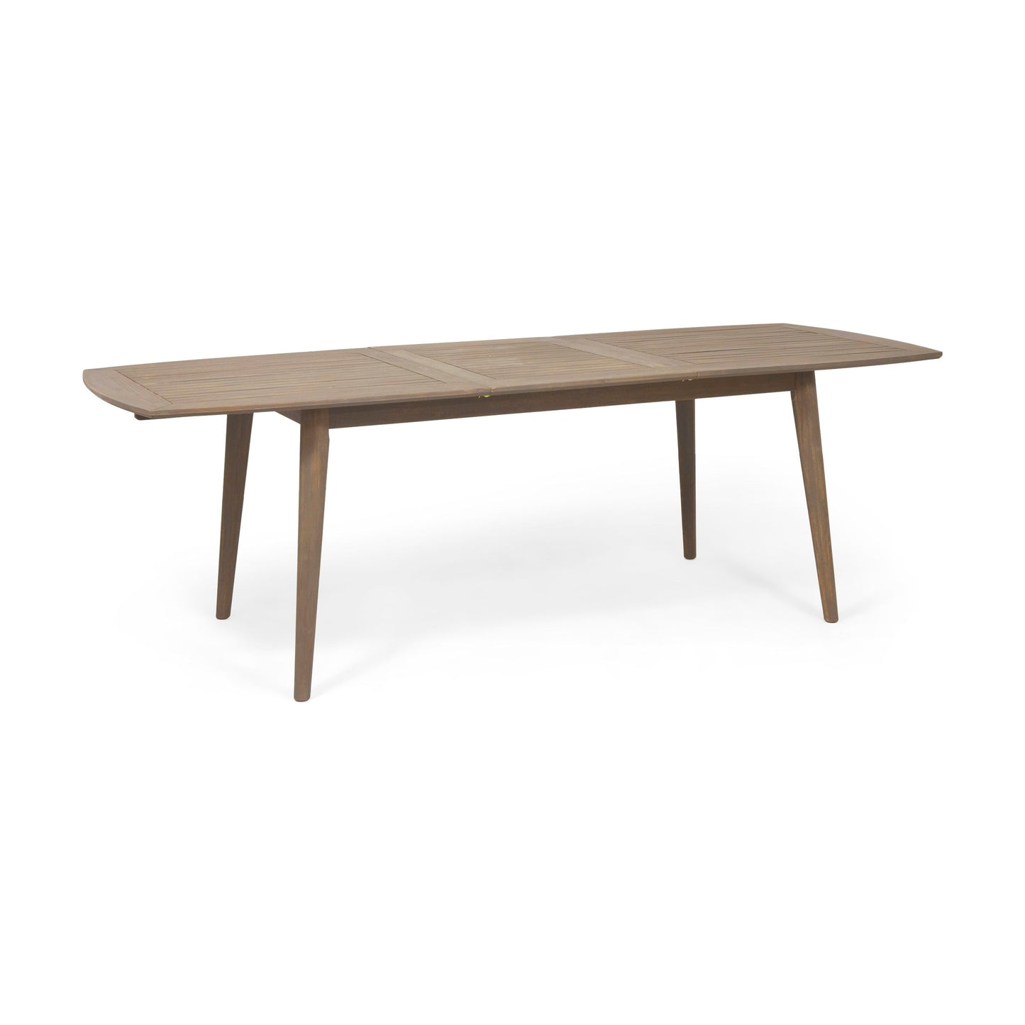 Placidity - Outdoor Expandable Dining Table With Slatted Tabletop And Tapered Legs - Gray