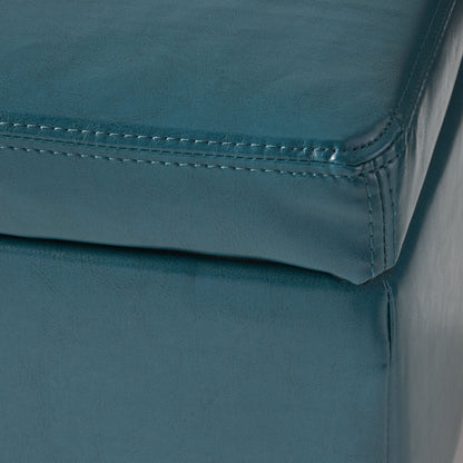 Glouster - Contemporary Storage Ottoman With Upholstered - Teal