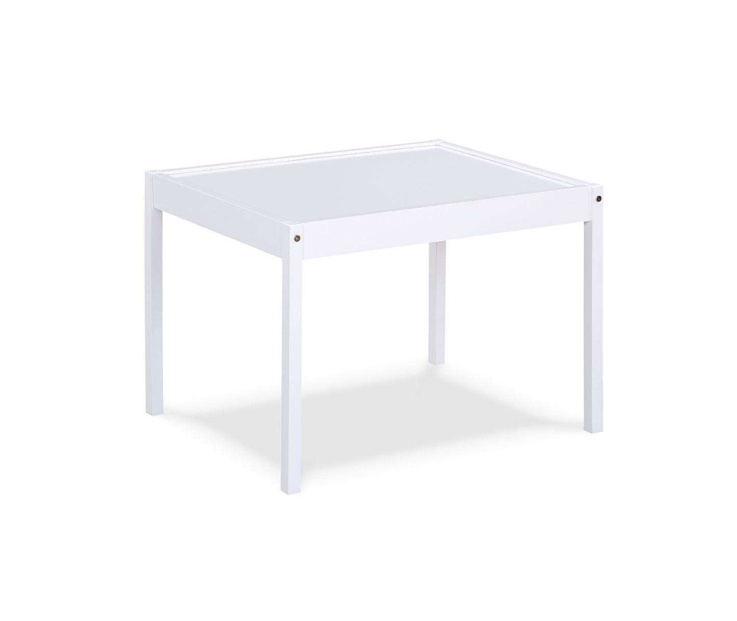 Della - 3-Piece Solid Wood Kids Table & Two Chair Set - White
