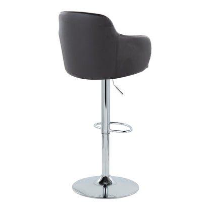 Boyne - Contemporary Adjustable Barstool With Swivel With Oval Footrest (Set of 2) - Chrome / Black