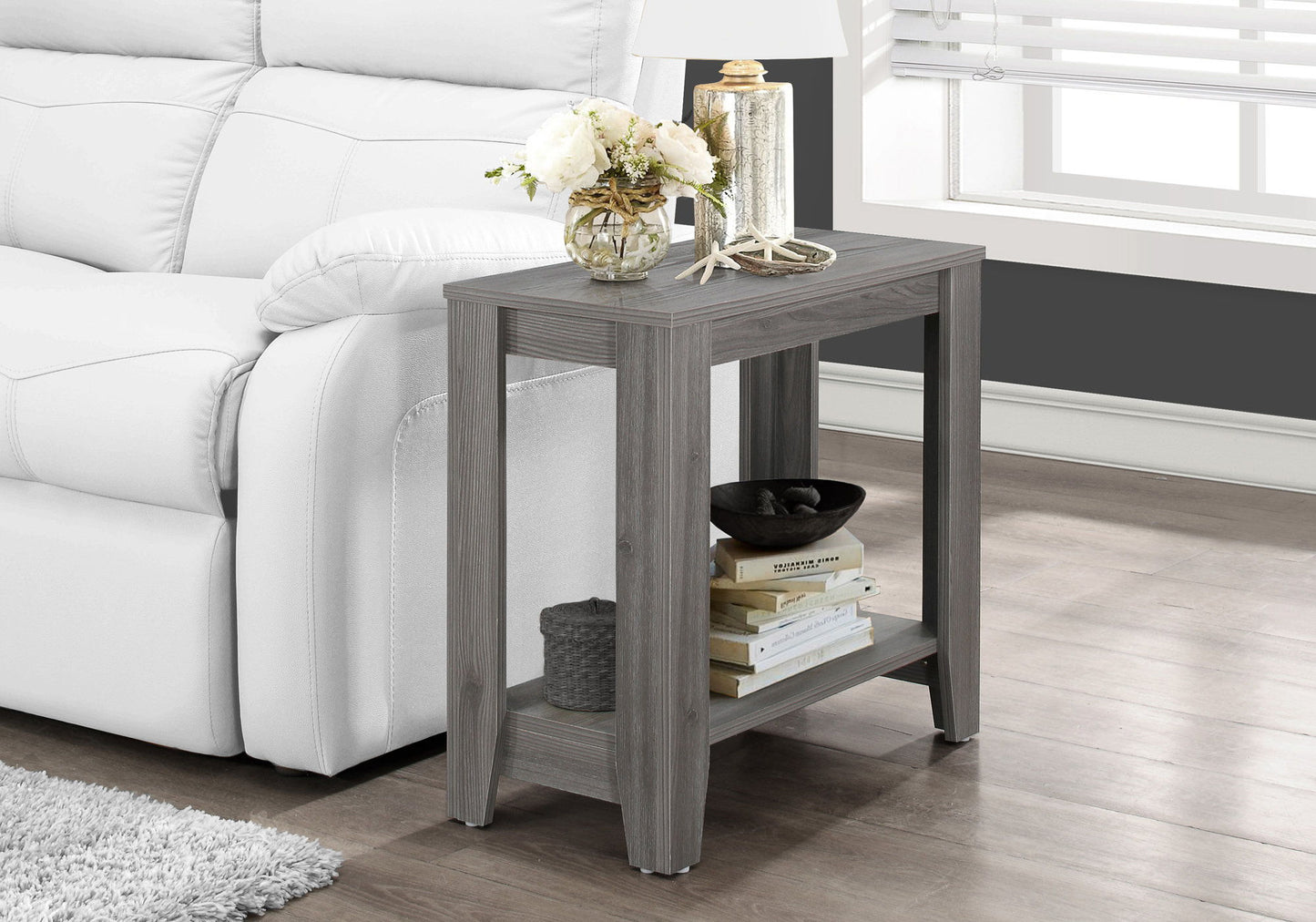 Accent Table, Side Transitional - Gray
