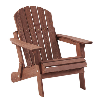 Oversize Outdoor Folding Adirondack Chair, Patio Chair For Garden Backyard Porch Pool Deck Firepit - Coffee