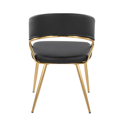 Jie - Glam, Dining Chair (Set of 2) - Gold / Black