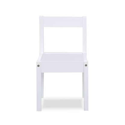 Della - 3-Piece Solid Wood Kids Table & Two Chair Set - White